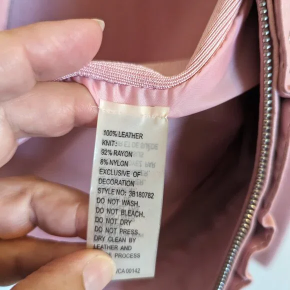 Pearl Pink STUDDED LEATHER & Knit Jacket! | M | Nygard | EUC - Picture 9 of 9